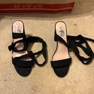 SHEIN Black Strappy Heels